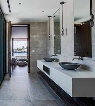 Fort Lauderdale Home Building The Nature of Design - Bathroom Vanity and Glass Shower