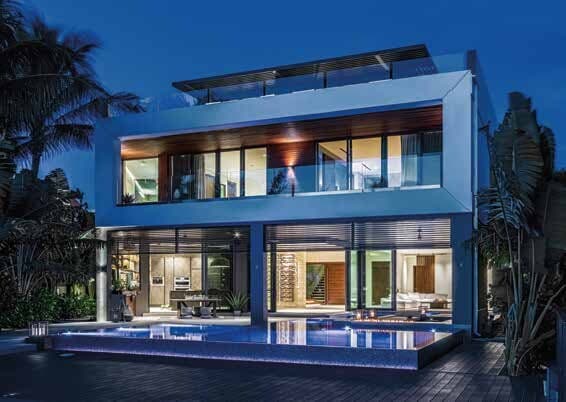 Fort Lauderdale Home Building The Nature of Design - Rear Exterior at Night
