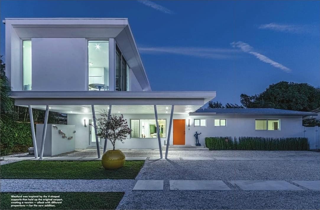 Melding Mid-century with Modern - Waterfront Exterior with Pool and Boat